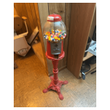 Red Gumball Machine with Stand