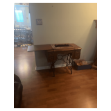 Vintage Sewing Machine Cabinet Table Iron Base
