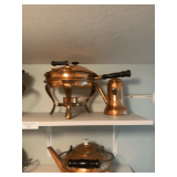 Copper Chafing Dish and Kitchenware Assortment