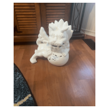 White Ceramic Foo Dog Statue Figurine