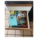 Kitchen Utensil Drawer Lot with Food Scale, Measuring Spoons, Bottle Opener, and More