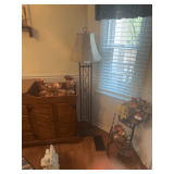 Floor Lamp with Metal Base and Decorative Items