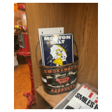 Morton Salt Advertising Sign and Smokehouse Barbeque Bucket with Bottle Opener