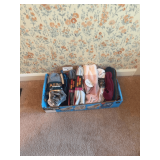 Assorted Clothing Items: Socks, Slippers, and Scarf