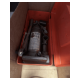 Assorted Tools: Hydraulic Jack, Battery Charger, Jigsaw