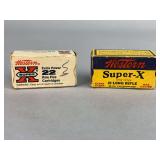 Western Super X 22 Long Rifle box(empty) Super X LR shot(partial box)