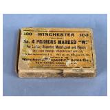 Winchester No.4 Primers, Marked W, Smokeless powder, Paper shot shells