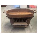 Cast Iron Oval Cooking Stove with Grate and Pan