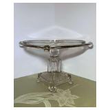 Clear Glass Pedestal Cake Stand with Square Base