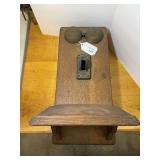 Wall-Mounted Wooden Telephone Housing with Dual Bells