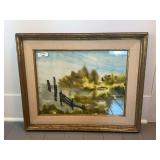 Watercolor Landscape Painting Signed Hayslett 67