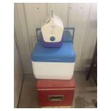 Four Portable Coolers: Coleman, Igloo, and Rubbermaid