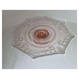 Collection of Three Pink Pressed Glass Serving Pieces
