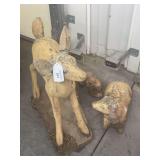 Set of Three Deer Garden Statues