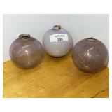 Set of Three Spherical Glass Lightning Rod Balls