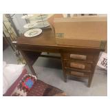 Wooden Writing Desk with Three Drawers