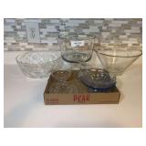 Glassware Collection Including Pedestal Bowl and Serving Pieces