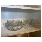 Assorted Clear Glass Serving Bowls and Cups