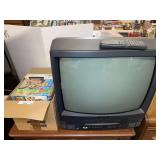 Emerson 19-Inch Television with Integrated VHS Player and Media Collection