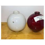 Set of Two Spherical Glass Lightning Rod Balls