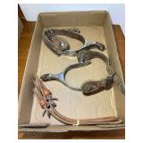 Metal Spurs with Leather Straps