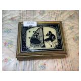 Decorative Jewelry Box with 10K gold ring, Sterling silver ring, cufflinks, & Eden brand wristwatch