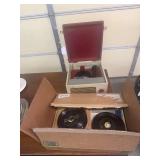 V-M Corporation Voice of Music Model 625 Record Player with Assorted 45 RPM Records and Sheet Music