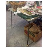 Folding Card Table with Green Textured Surface