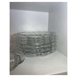 Clear Pressed Glass Tableware Collection Including Butter Dish and Plates