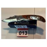 Montana S BL. Folder and Custom Dan Gwyn knives with box new