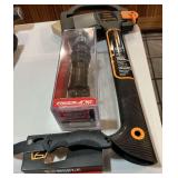 Fiskars Hatchet with case with NOBLE Viper knife and Nebo redline 300 lumen flashlight