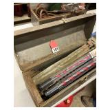 20 - 18 inch auger bits, from 1/2 inch to 1-1/4 inch, several are new with tool box