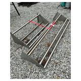2 stainless steel pots and pans hangers, great for setting up a commercial kitchen