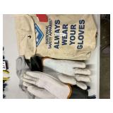 1 set of rubber insulated to 1000 volt gloves, made in 2021, used only 1 time, comes with all three layers and bag, size 9 by National Safety