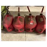 5 plastic gas cans