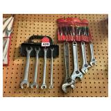 1 set of Craftsman Tappet wrenches, 4 adjustable wrenches, 1 Craftsman mini screwdriver set