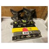 4 - 9 inch torpedo levels, 1 new Stanley Fat Max torpedo level, 2 post levels