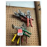 6 Wiss sheet metal tools - snips, crimpers, circle cutters etc.