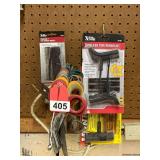 14 scissors with 2 new tire plug punches and kits both new in blister packs