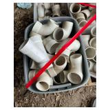 Several totes of 3 inch PVC glue fittings Sch. 40