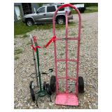 1 - 2 wheel hand truck and 2 Oxygen cylinder carts
