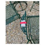4 powder coated lawn chairs - 1 rocker, 1 swivel rocker, 2 chairs