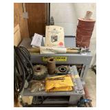 RBI Model 820 or 20 inch planer with 2 new sets of blades, sanding drum attachment with 4 rolls sandpaper, gang saw attachment, new belt, variable speed automatic feed attachment and 5 HP motor
