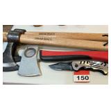 Smith & Wesson knife, True Temper camp hatchet, 2 Dream Reach throwing axes all new