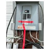 100 amp temporary electric service with 5 GFI outlets and 20 amp breakers, and 1 - 20 amp double pole plug with a 40 amp fused safety switch with plug