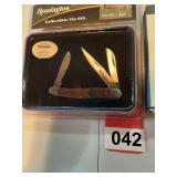 Remington Stockman collectible tin gift pkg. and Schrade 50H folder with pouch