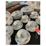 Set of 8 Johann Haviland China, made in Germany, Sephia Rose Pattern, with 4 rare ash trays, sugar bowl, cream pitcher - never used
