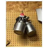 2 pneumatic paint pots, 1 Develbiss and 1 NAPA