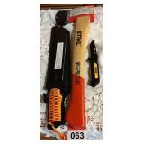 Stihl Model PA20 Splitting hatchet with guard and Dewalt Tactical knife and a Paracuda FS Machete with sheath all new