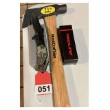 Mintcraft builders hatchet and Redline flashlight 300 lumen, and Pro 4 Survival pocket knife with light new